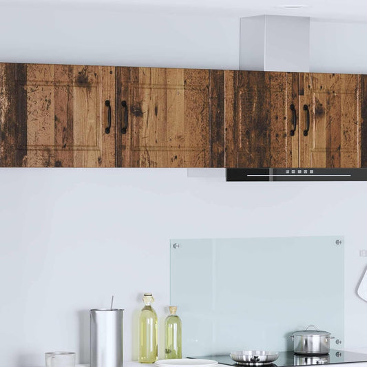 Meuble mural effet bois ancien avec portes et etageres pour organiser cuisine, salon ou entree avec facilite
