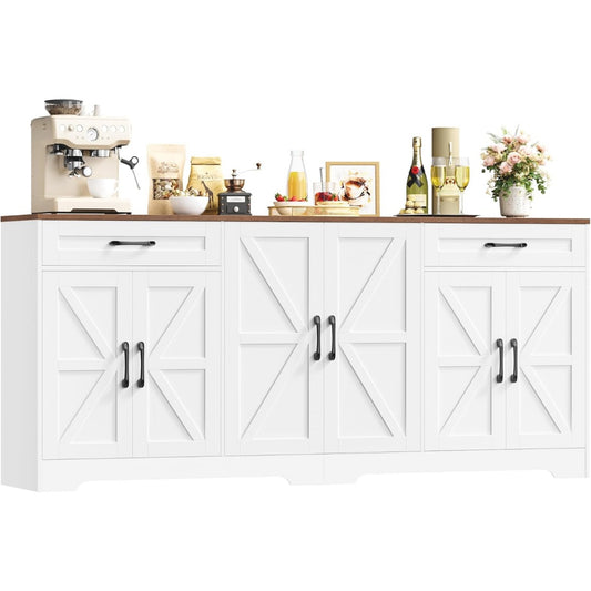 Buffet salle a manger 180 cm avec six tiroirs et deux grandes portes
